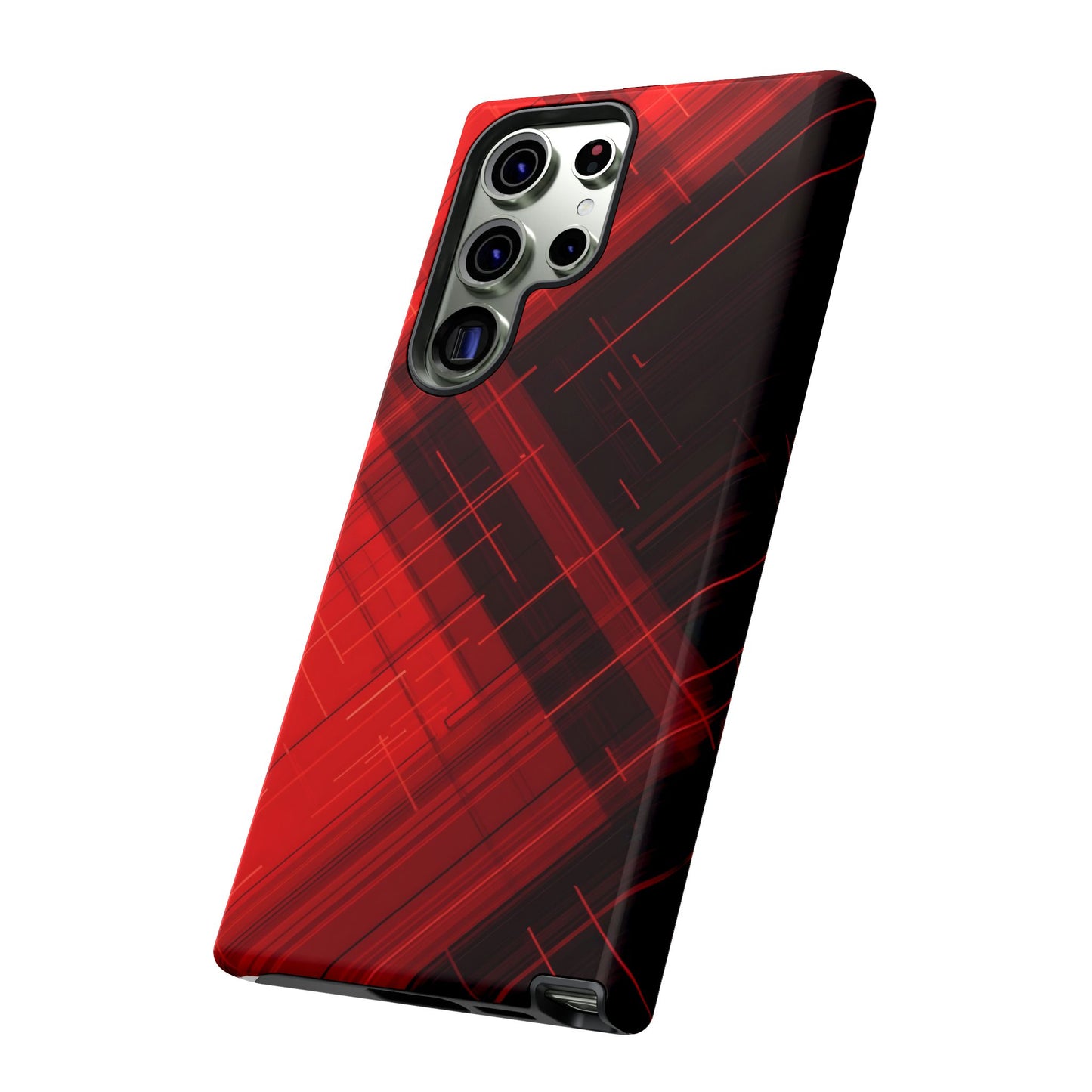 Abstract Red and Black Geometric Pattern