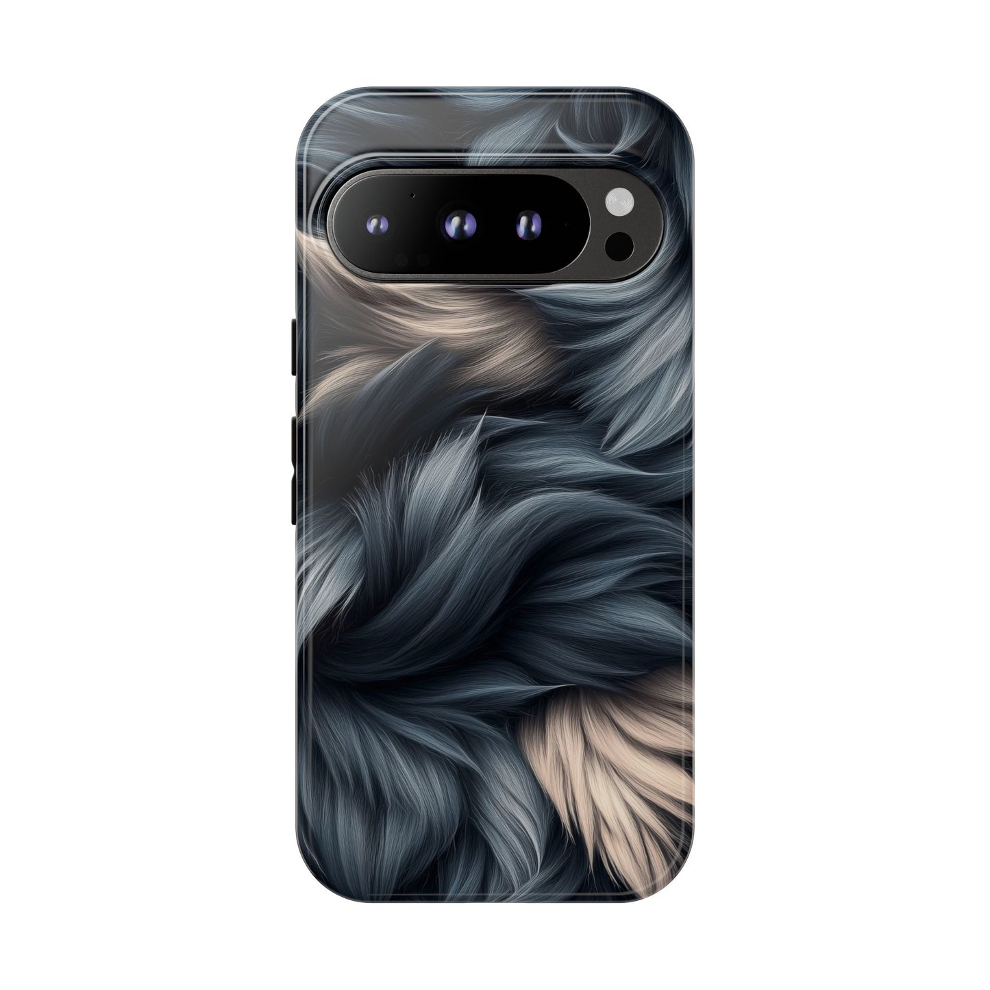 Midnight Wolf β Deep Silver & Purple Fur Phone Case for iPhone, Pixel & Samsung