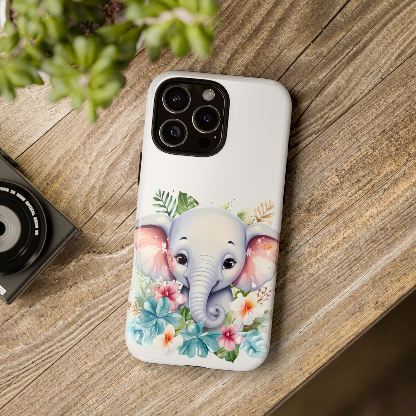 Adorable Baby Elephant Mobile Cover – Floral Fantasy Art