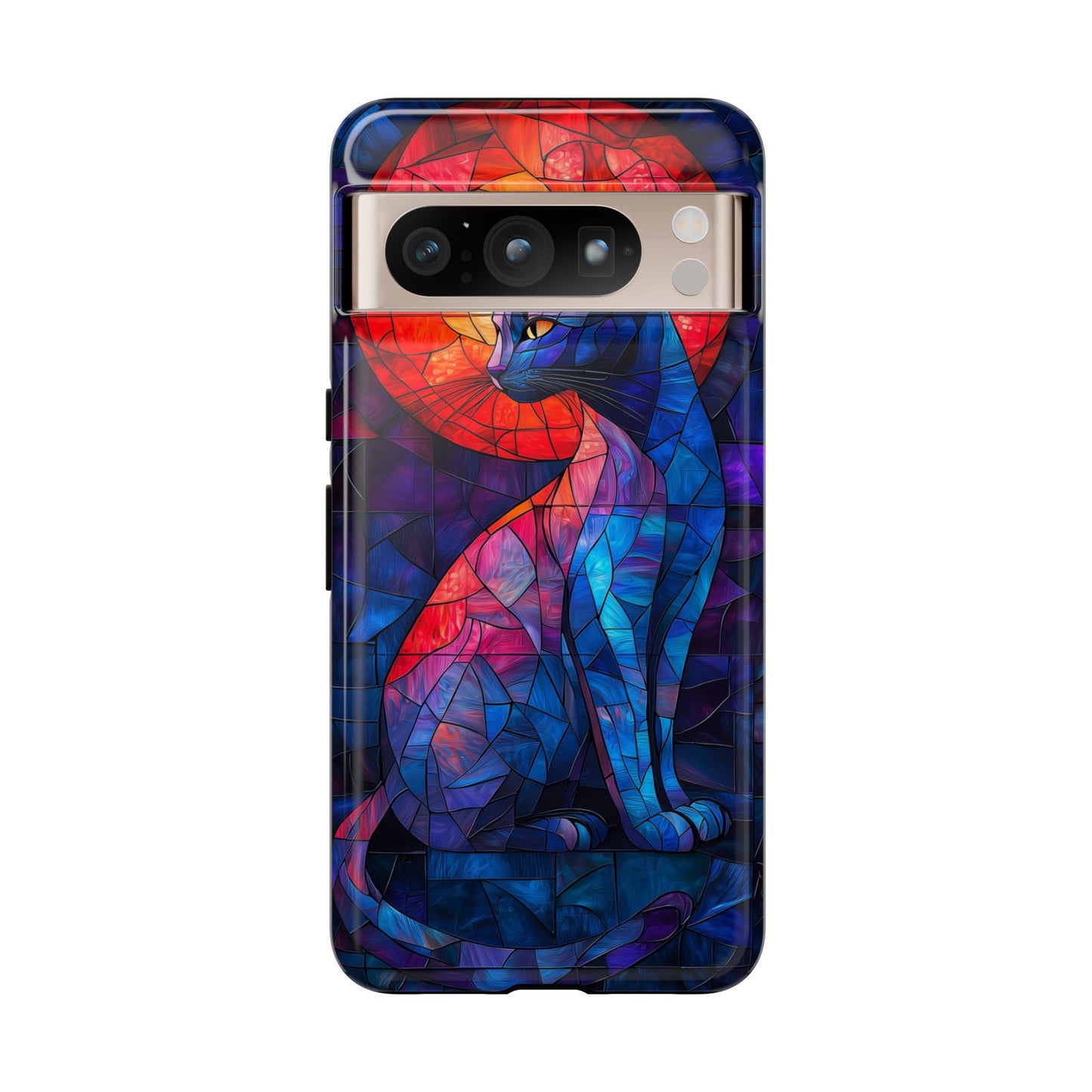 Mystic Paws – Stained Glass Cat Phone Case for iPhone, Samsung & Pixel