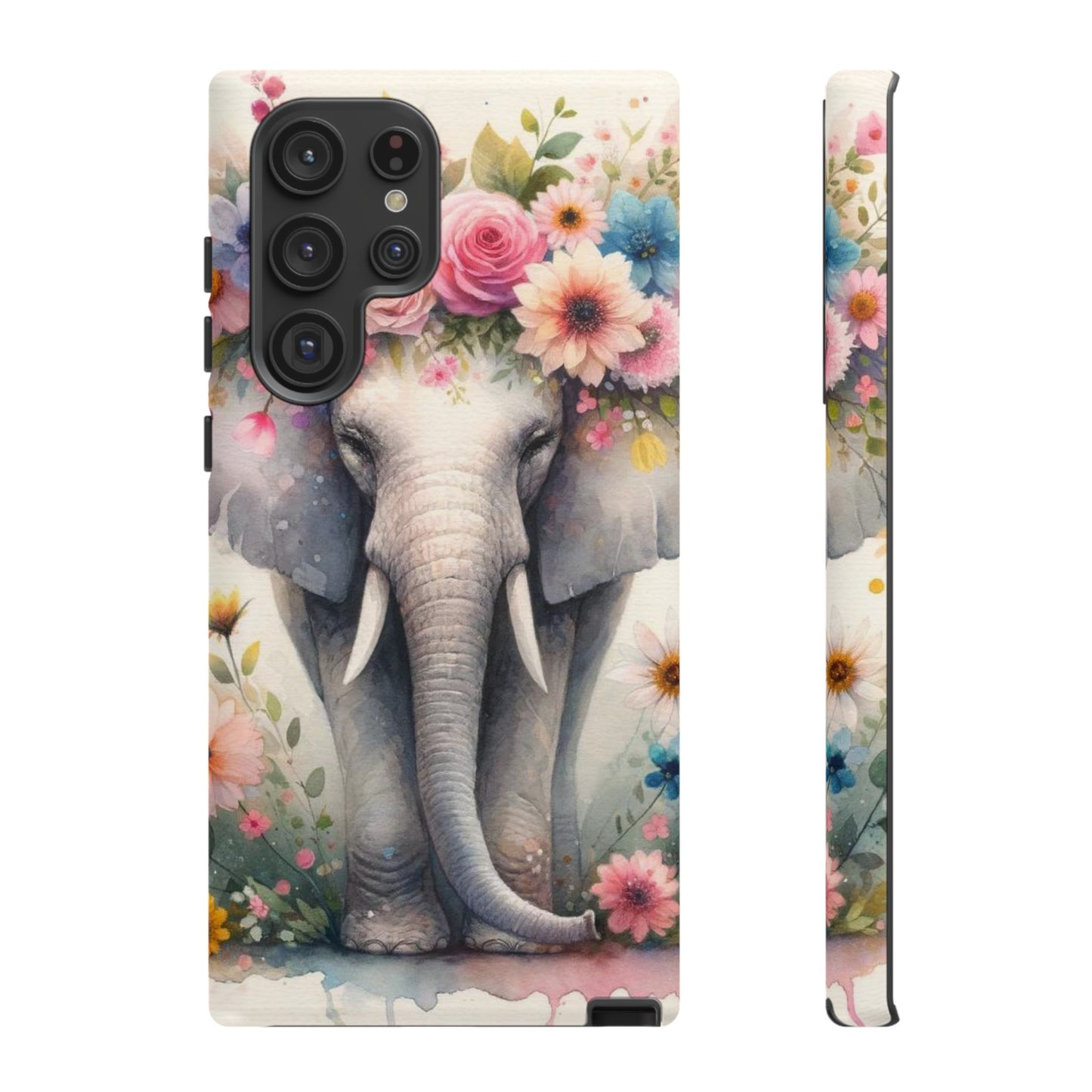 Watercolor Floral Elephant Mobile Cover – Dreamy Artistic Design