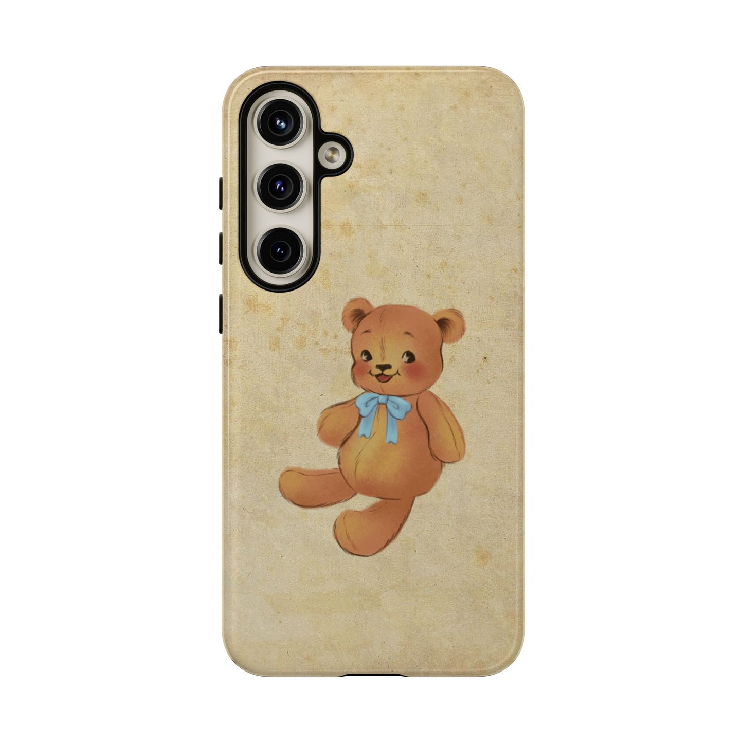 Vintage Teddy Bear Phone Case β Minimal Aesthetic, Soft Beige Retro Cover for iPhone, Samsung & Pixel