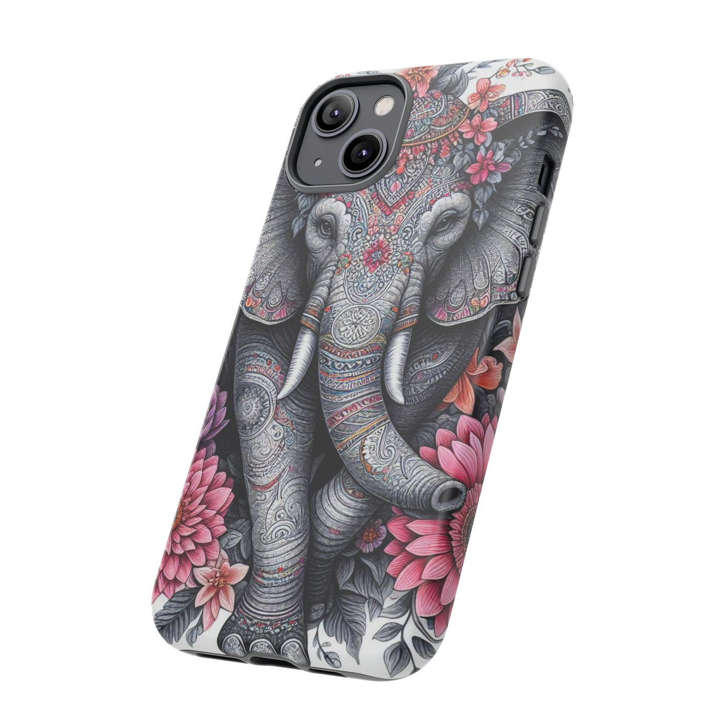 Bohemian Floral Elephant Mobile Cover – Intricate Mandala Art