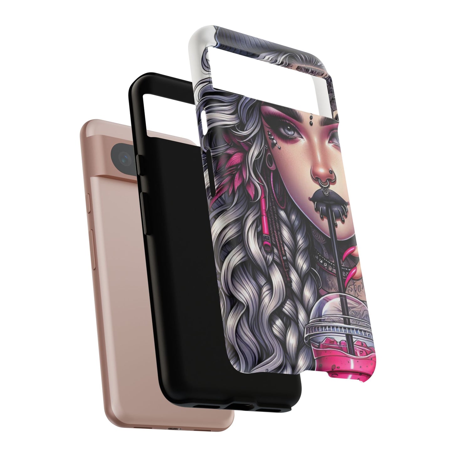 Icy Rebel – Silver Dreads & Edgy Street Chic Mobile Cover