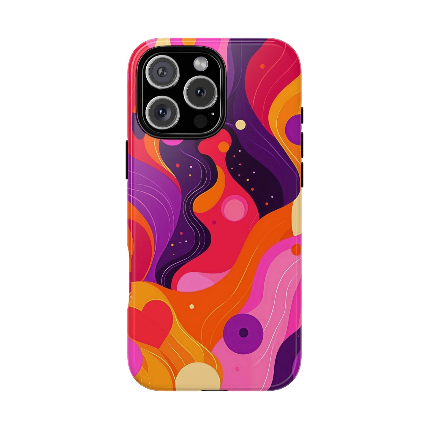 Love Vibes – Retro Abstract Groove Phone Case for iPhone, Google Pixel, Samsung