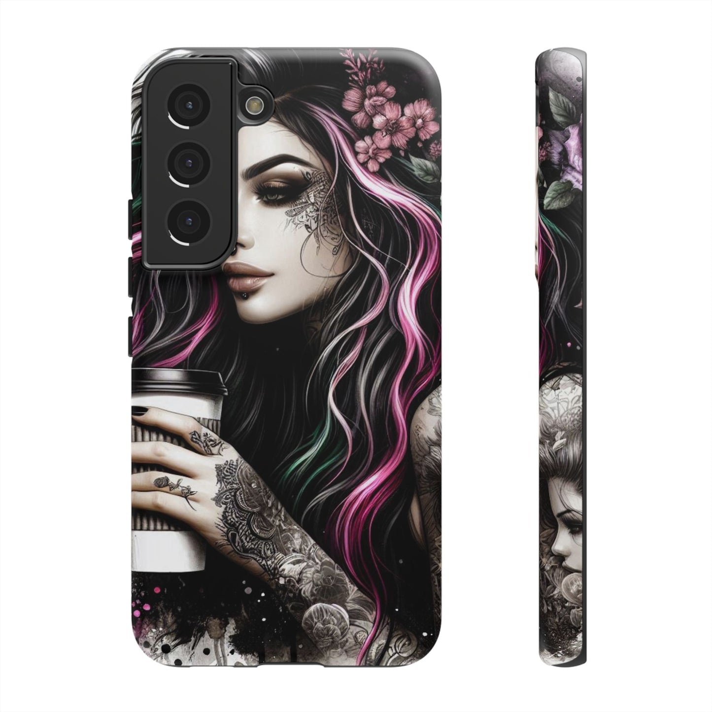 Tattooed Serenity – Gothic Coffee Lover Mobile Cover