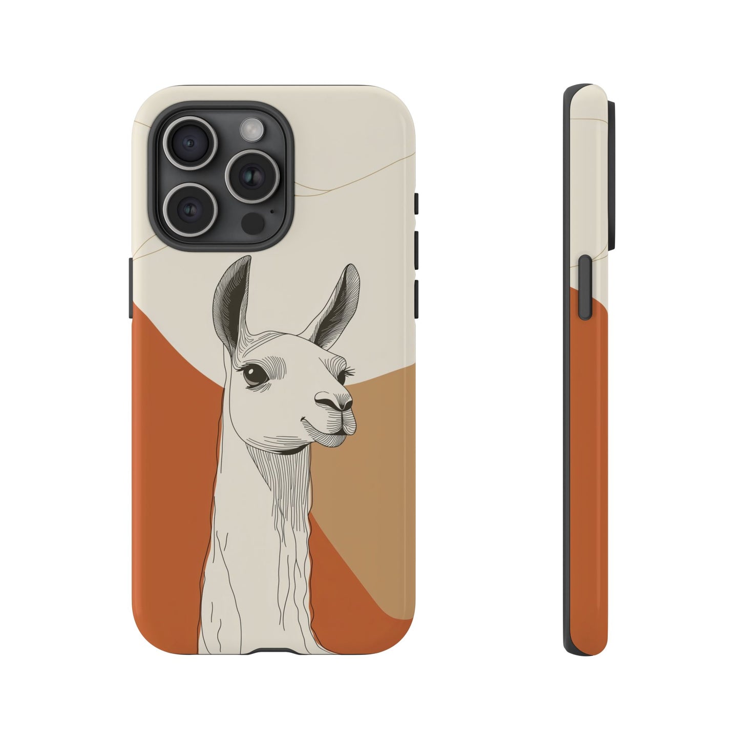 Desert Calm: Minimalist Llama Art Print Phone Case for iPhone, Samsung & Pixel