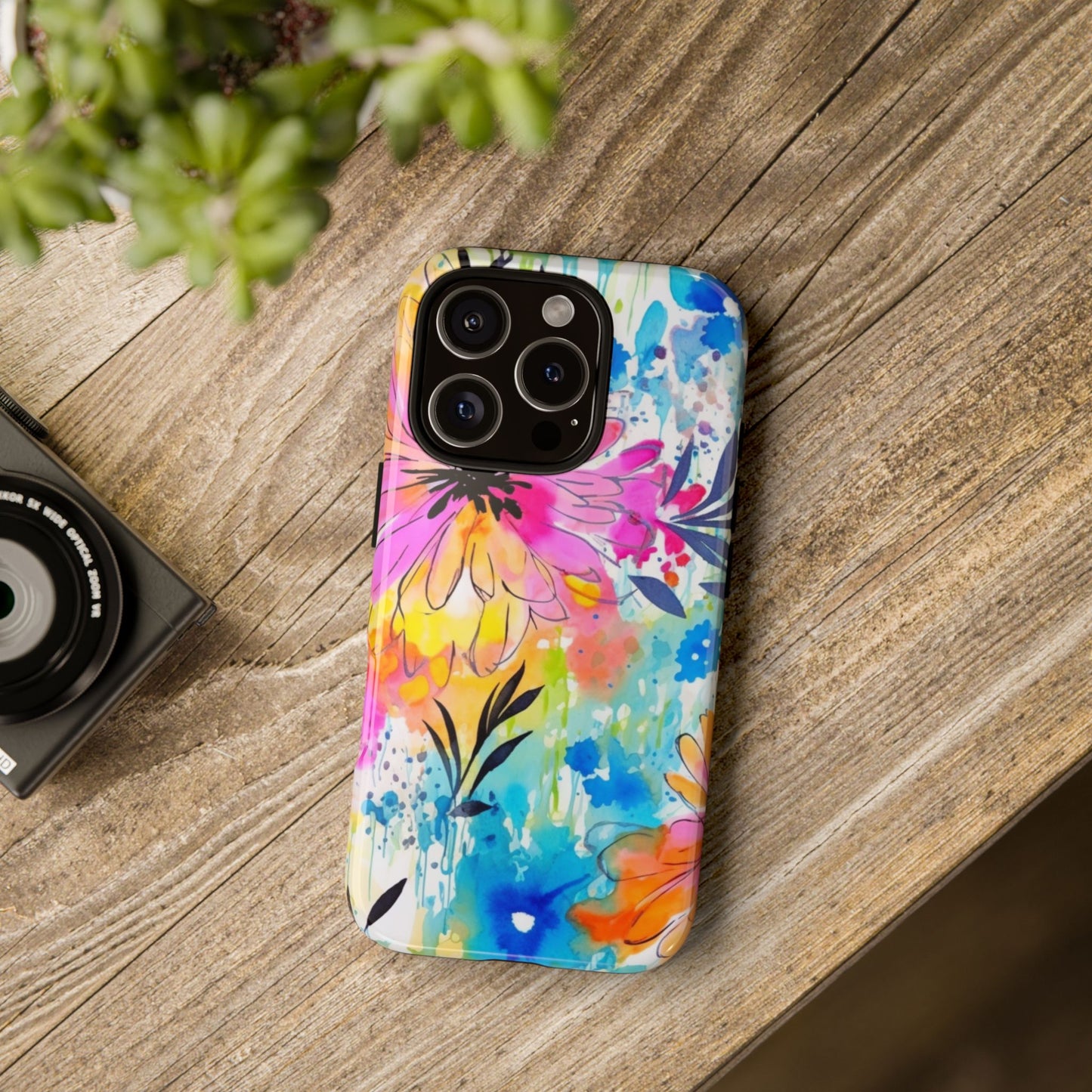 Abstract Watercolor Bloom Phone Case – Expressive & Vibrant