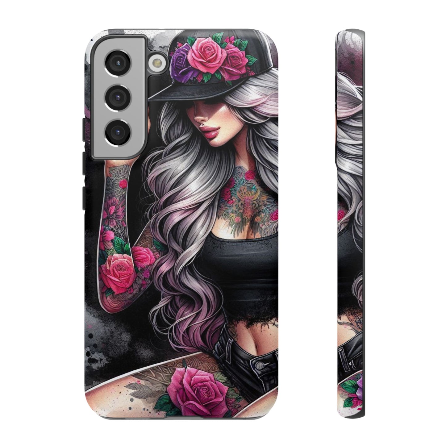 Ink & Roses – Edgy Floral Rebel Mobile Cover