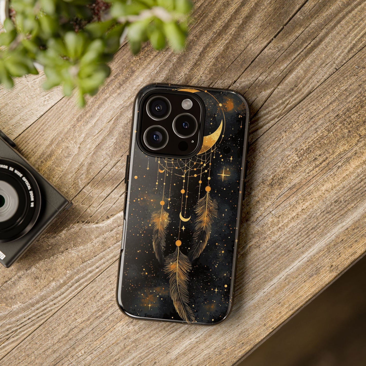 Golden Moon Boho Dreamcatcher Phone Case for iPhone, Pixel & Samsung