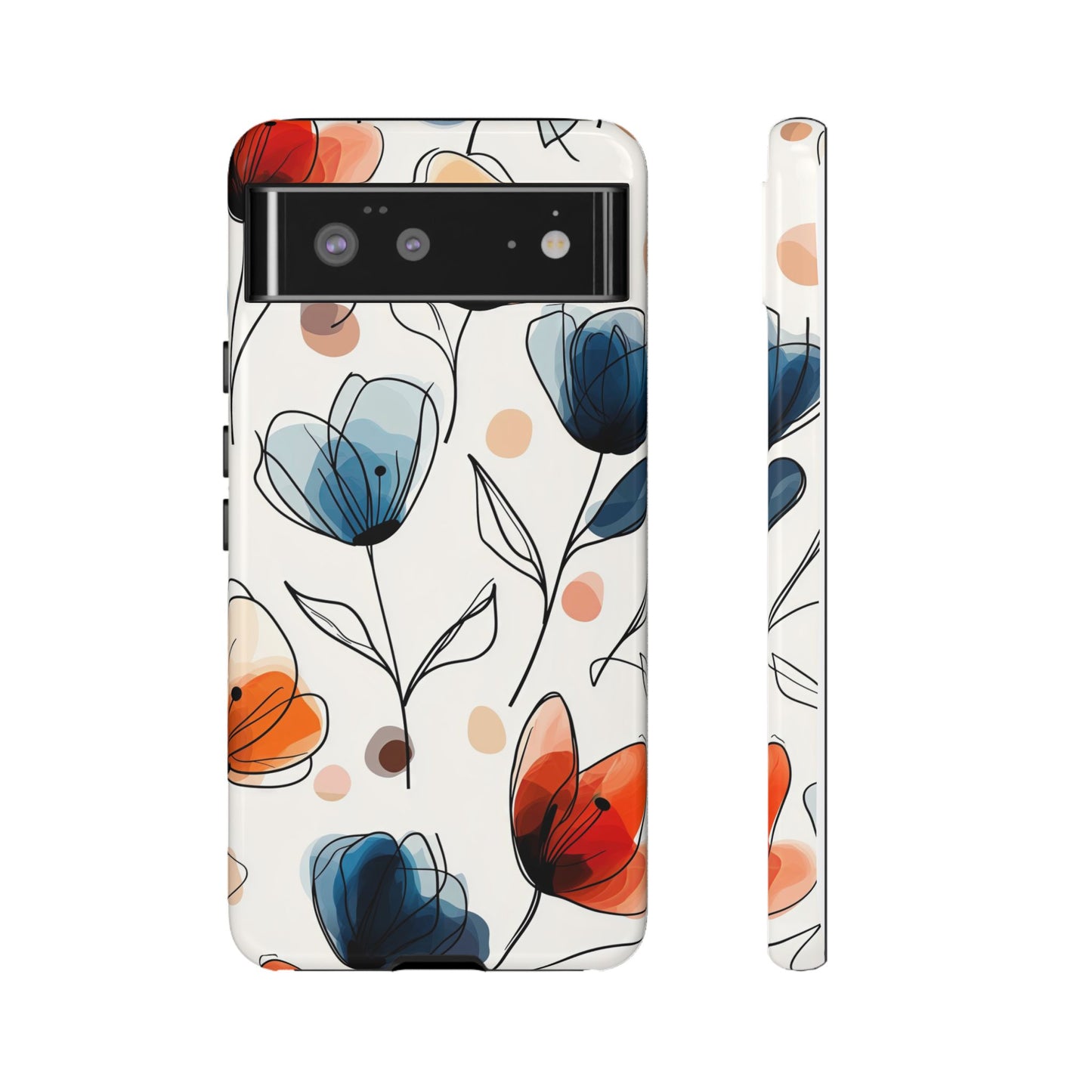 Minimal Floral Phone Case for iPhone, Samsung & Pixel | Watercolor Abstract Flower Print | Soft Matte Finish