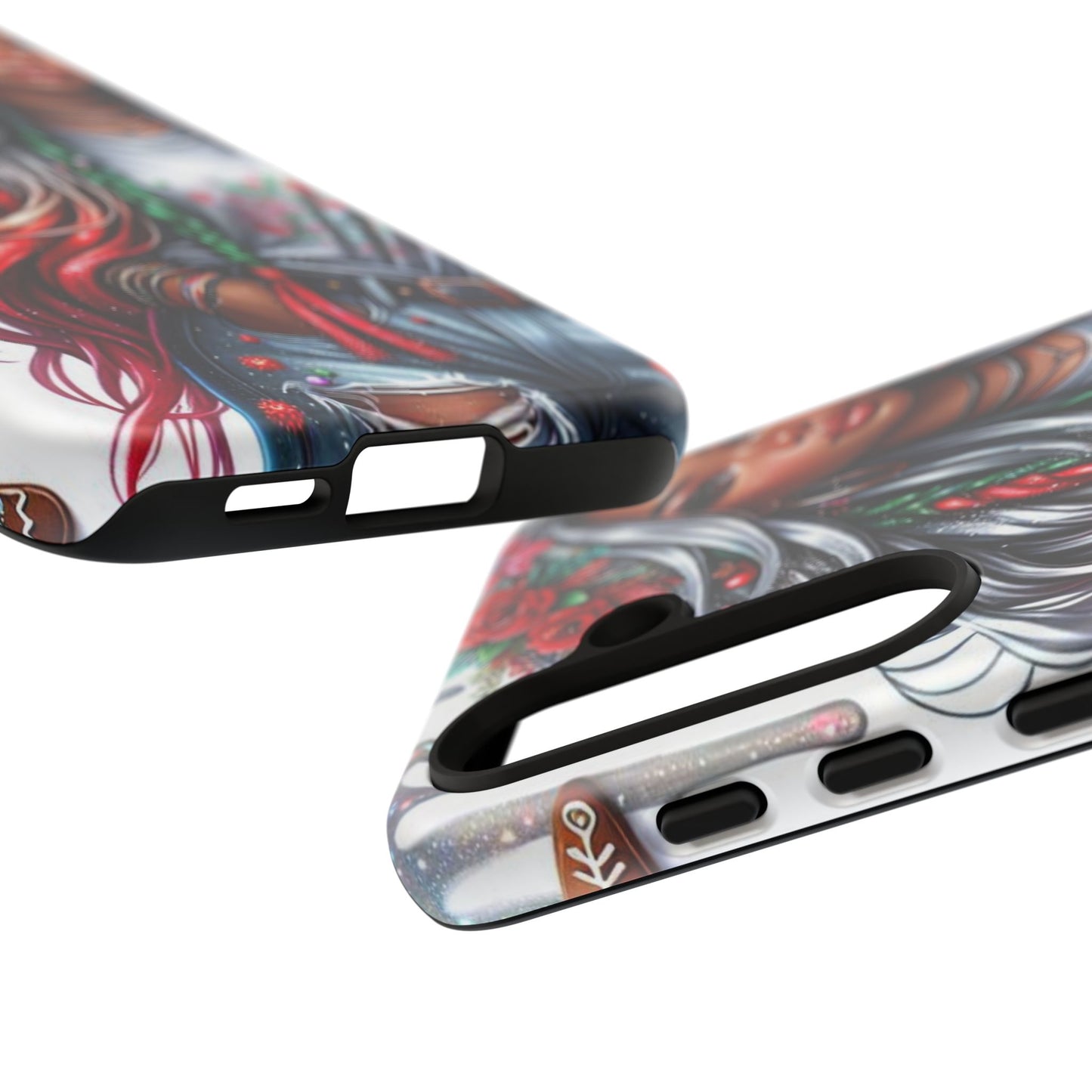 Festive Boho Queen – Holiday Glow & Candy Cane Braids Mobile Cover