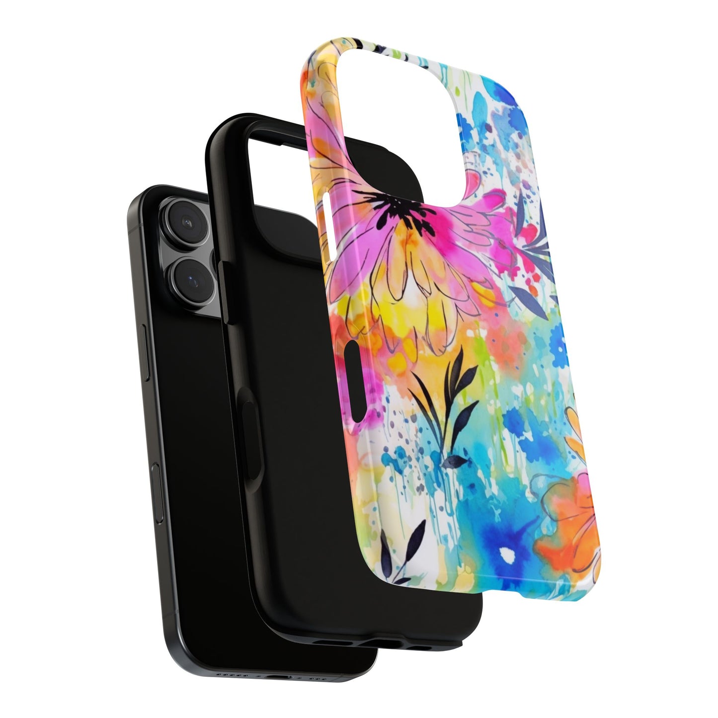 Abstract Watercolor Bloom Phone Case – Expressive & Vibrant