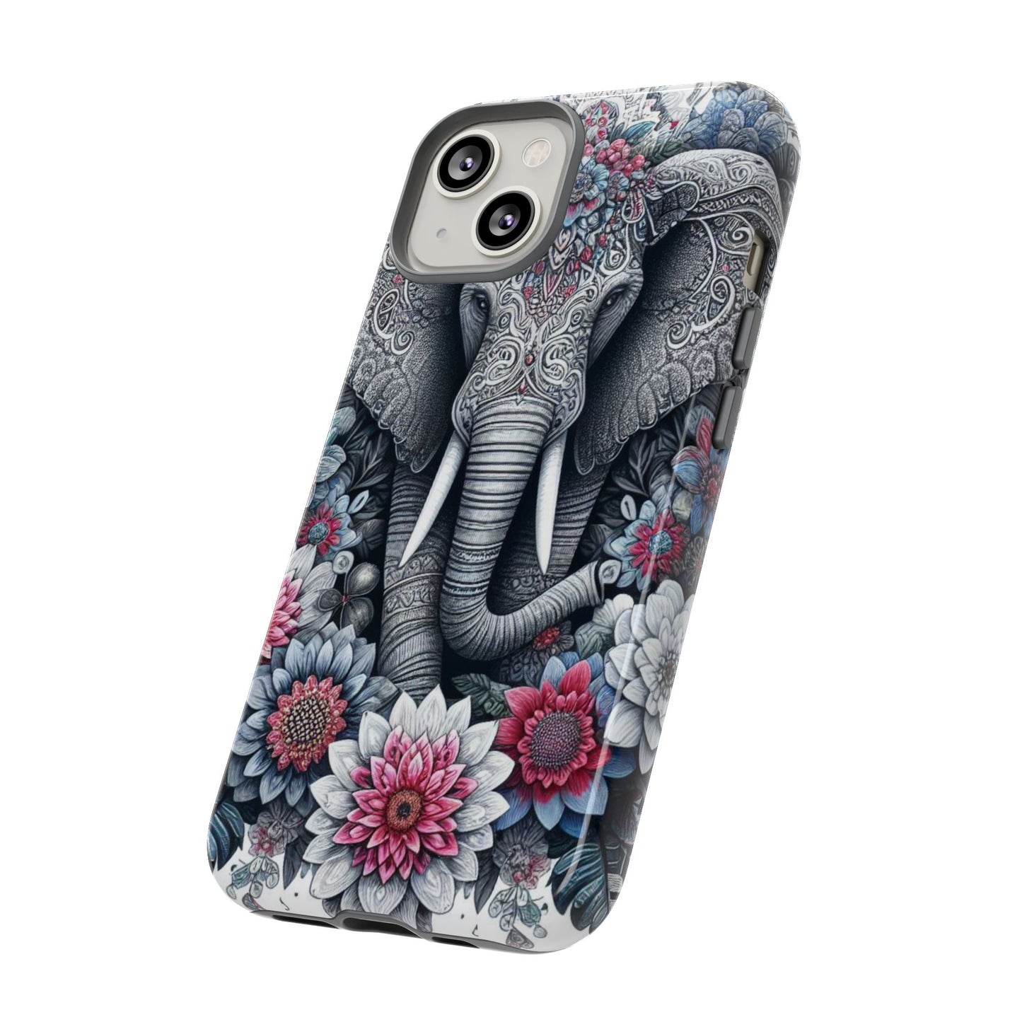 Regal Mandala Elephant Mobile Cover – Ornate Floral Art