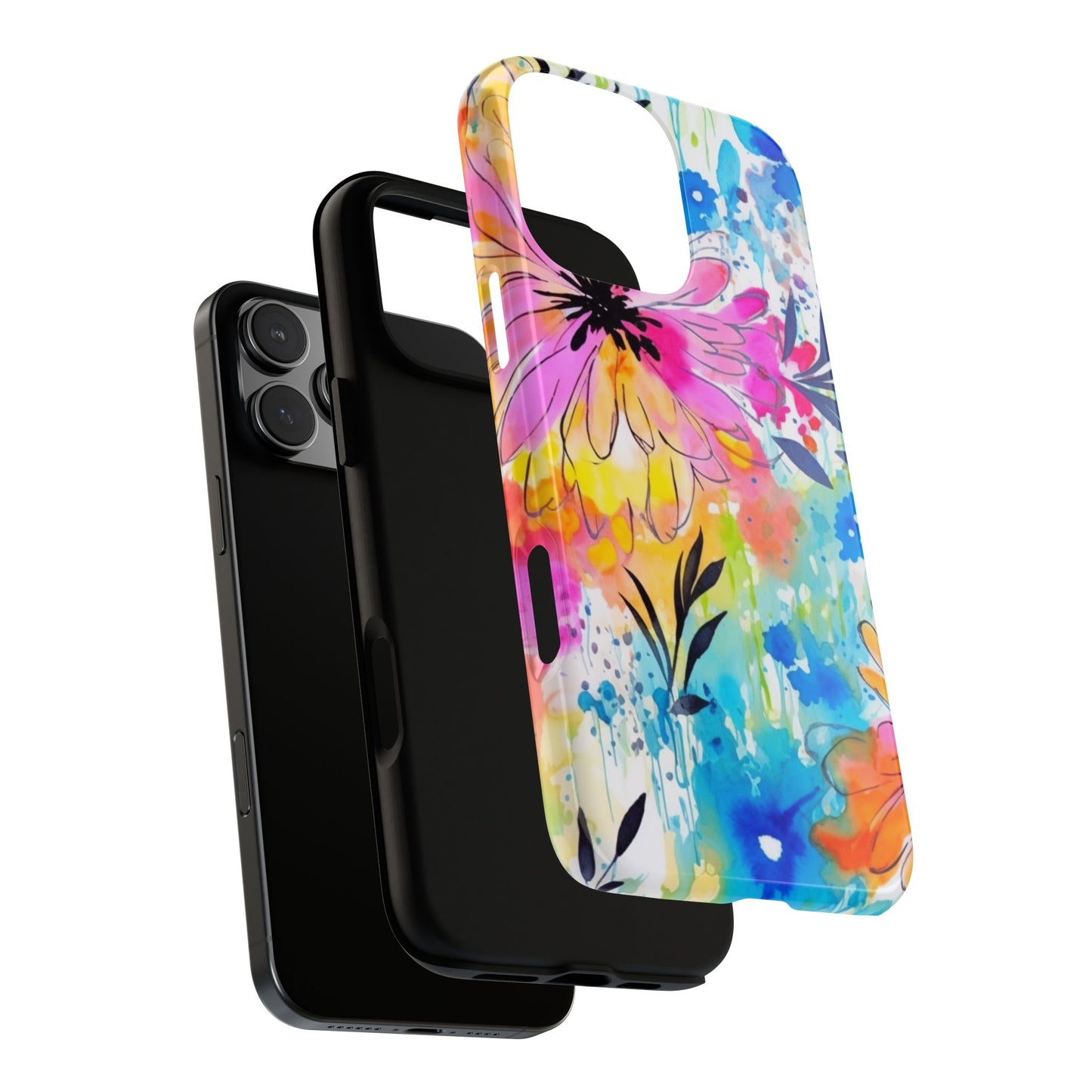 Abstract Watercolor Bloom Phone Case – Expressive & Vibrant