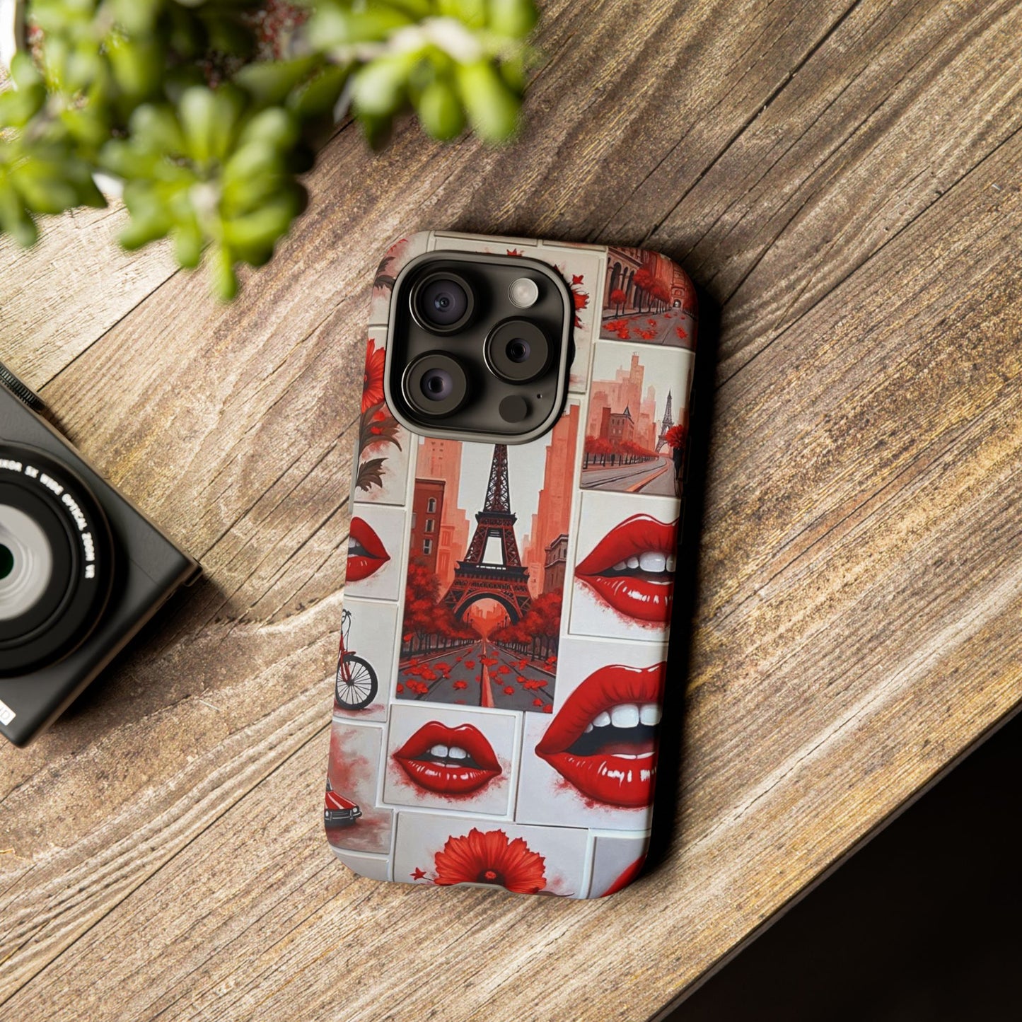 Red Lips & Eiffel Tower Phone Case