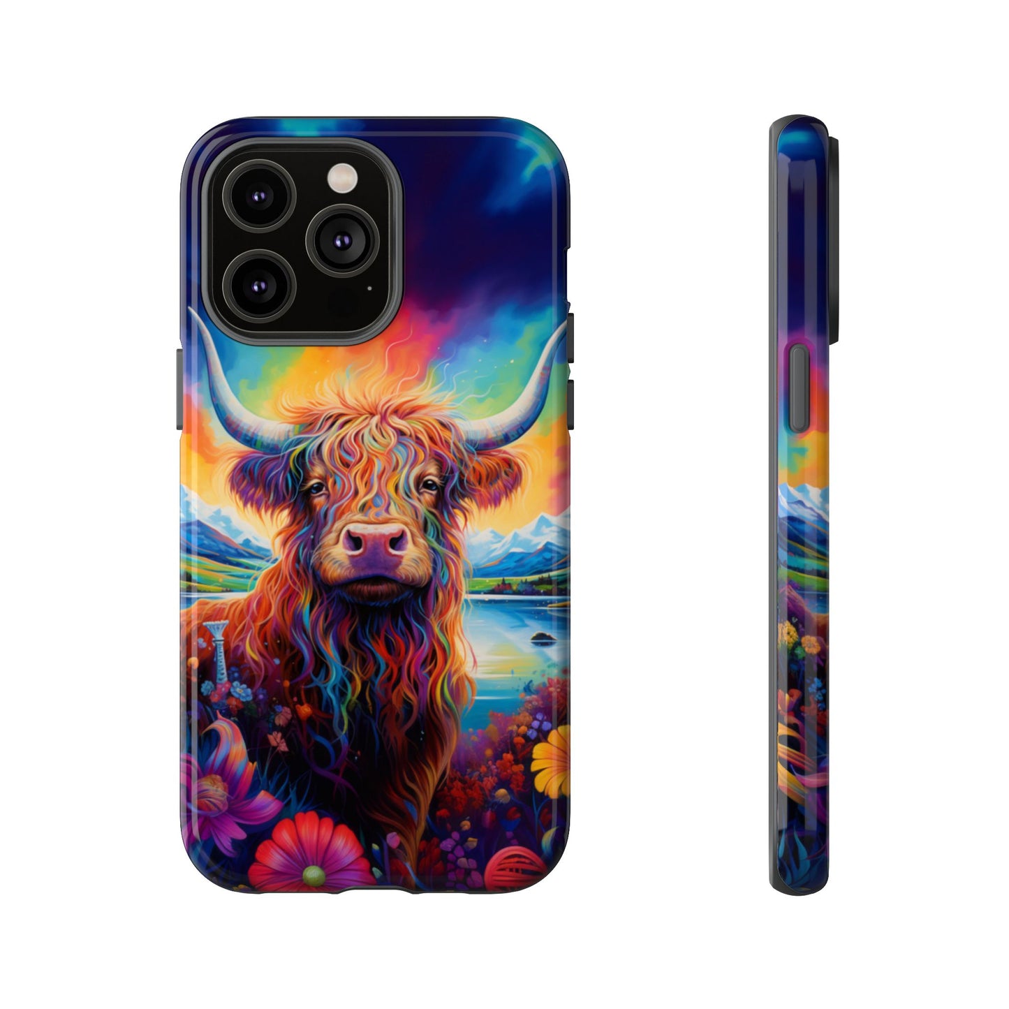 Grafitti Heifer Print Phone Case - iPhone, Samsung & Google Pixel Cover - Artistic Cow Phone Case, Animal Lover Gift