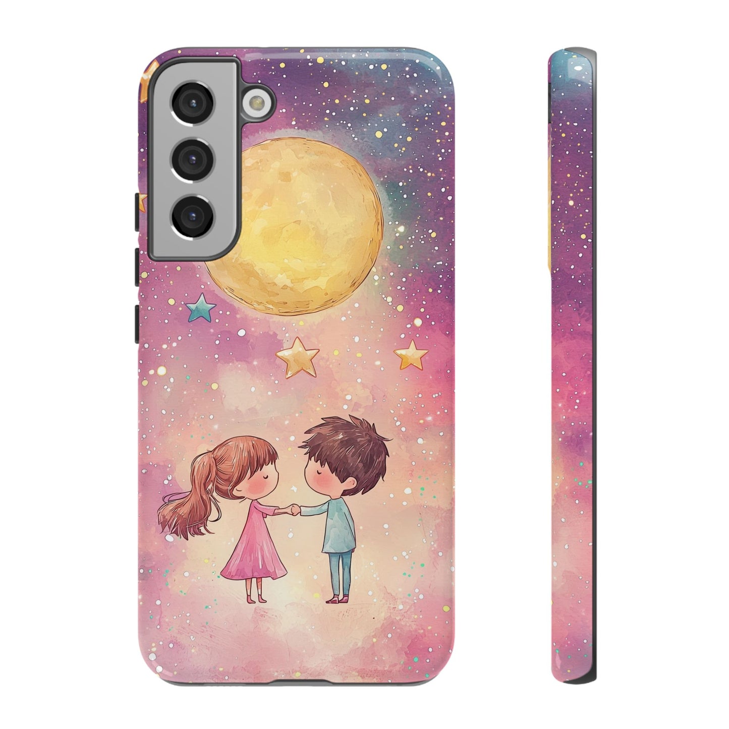 Cosmic Love: Anime Starry Night Phone Case for iPhone, Samsung, Google Pixel