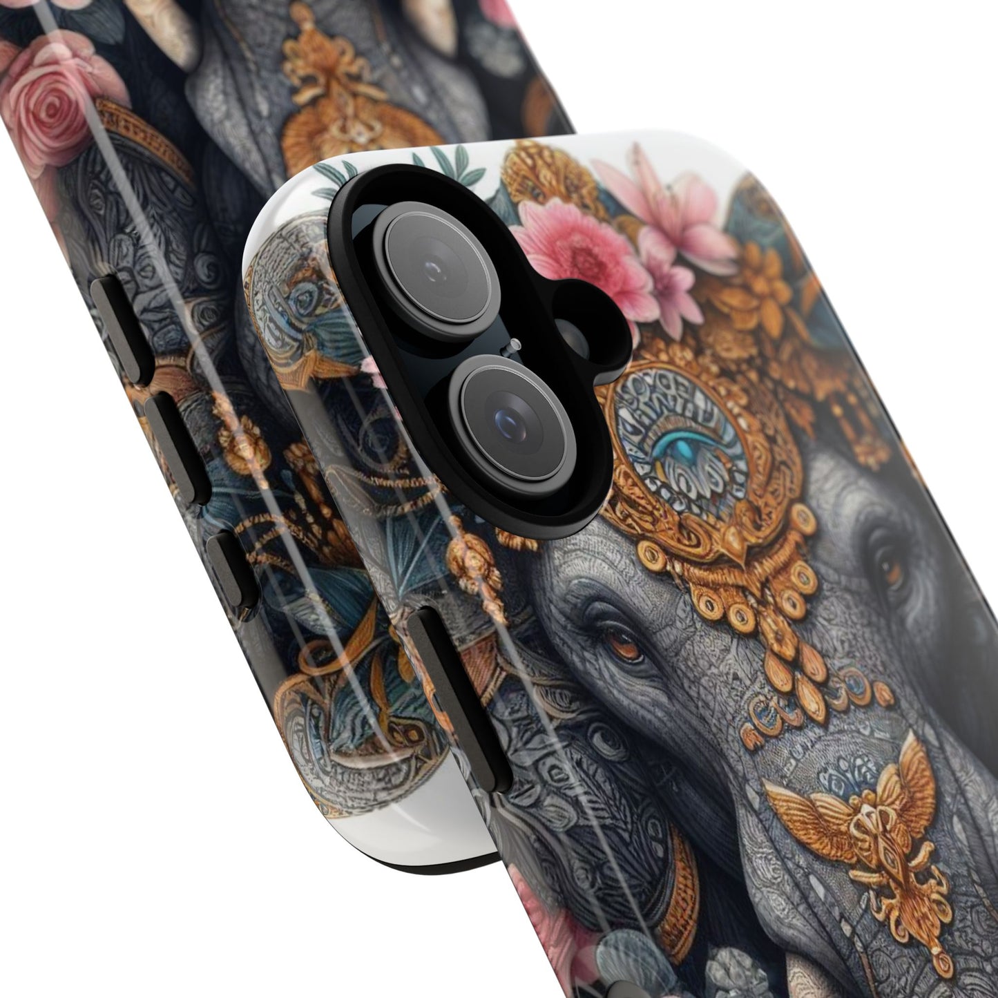 Golden Royal Elephant Mobile Cover – Luxurious Ornate Art