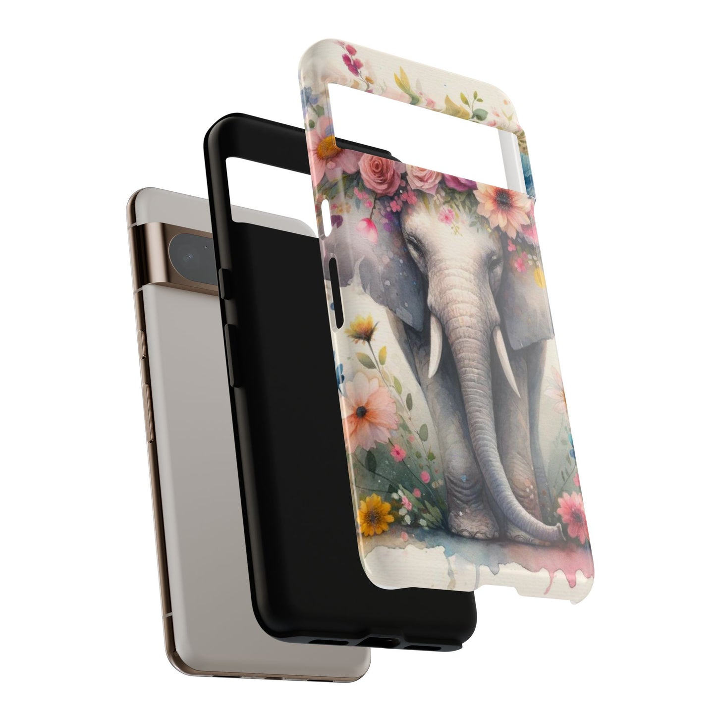 Watercolor Floral Elephant Mobile Cover – Dreamy Artistic Design