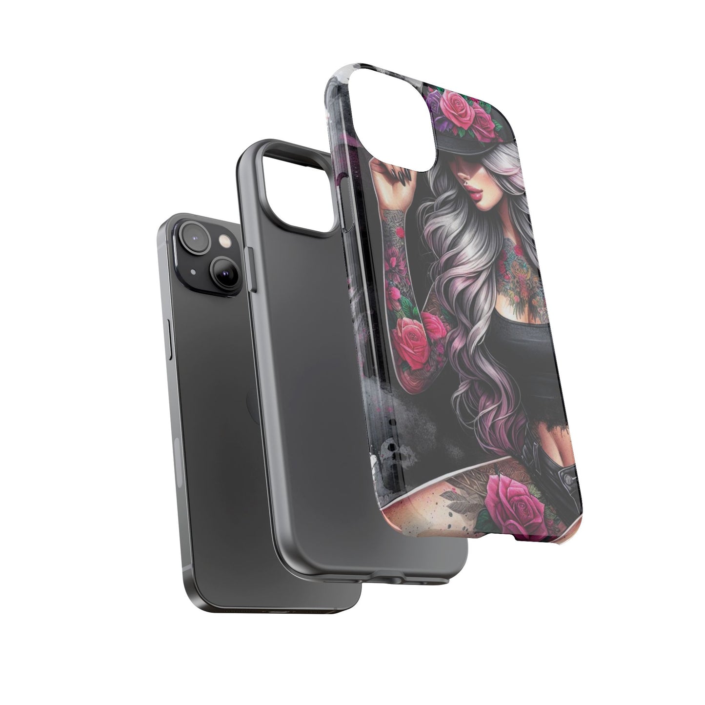 Ink & Roses – Edgy Floral Rebel Mobile Cover