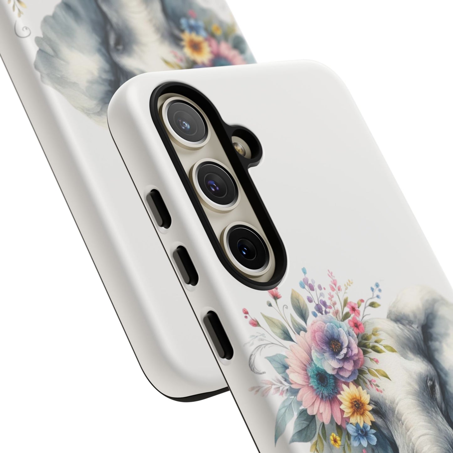 Floral Elephant Mobile Cover – Elegant Watercolor Art