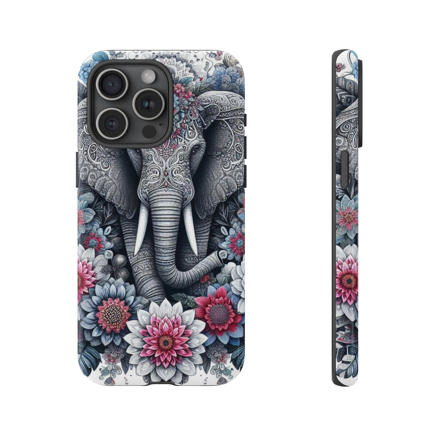 Regal Mandala Elephant Mobile Cover – Ornate Floral Art