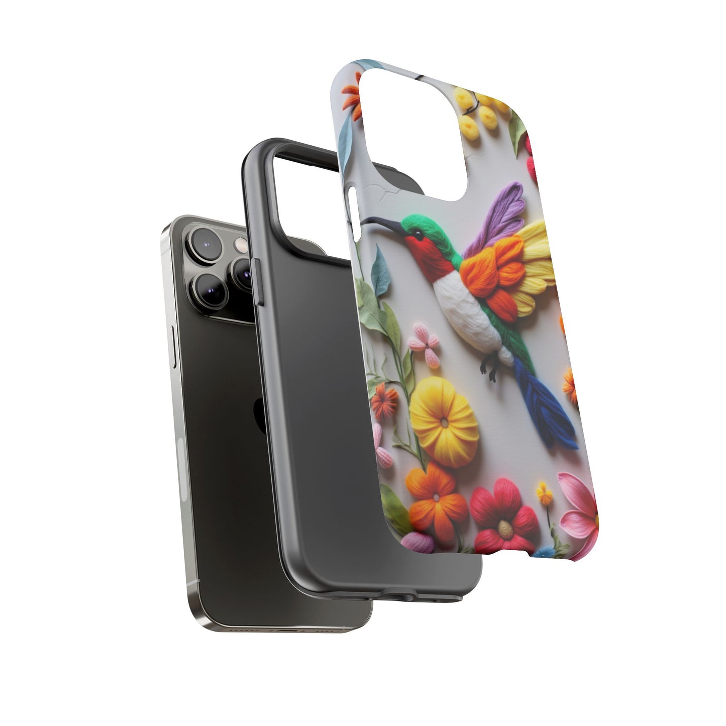 Elegant Hummingbird with Floral Mosaic Design | Nature's Artistic Vibes | iPhone 16 Pro