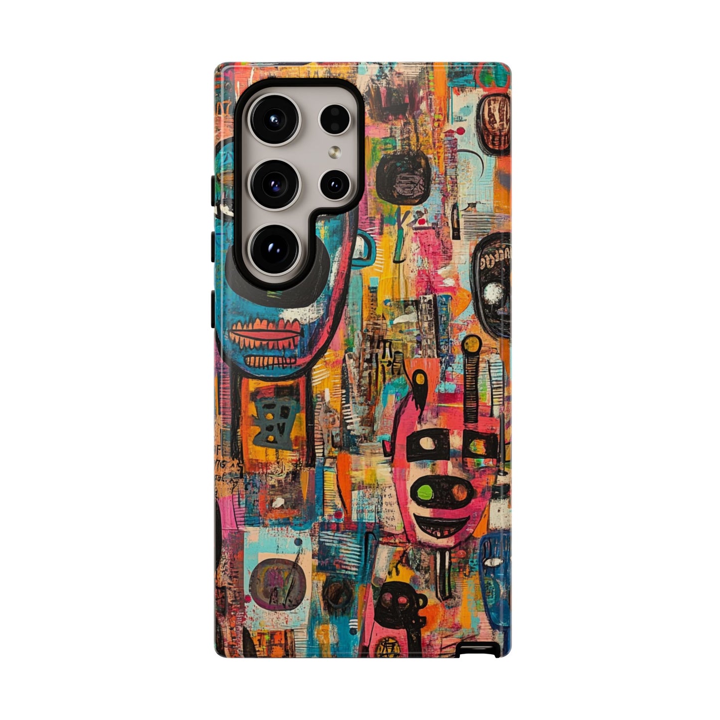 Abstract Basquiat Phone Case – Artistic Phone Protector – Bold, Graffiti-Inspired Street Art Cover - iPhone, Samsung & Google Pixel Cover - Artistic Painting Case, Art Lover Gift