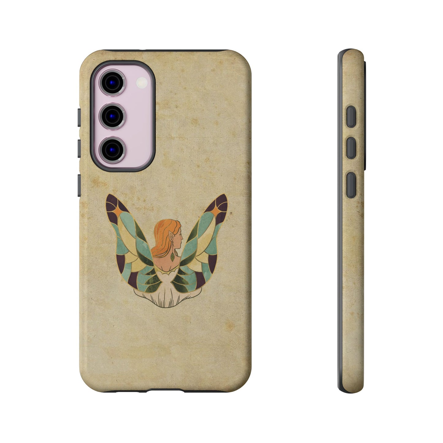 Minimal Vintage Butterfly Woman Phone Case – Aesthetic Retro Art for iPhone, Samsung & Google Pixel