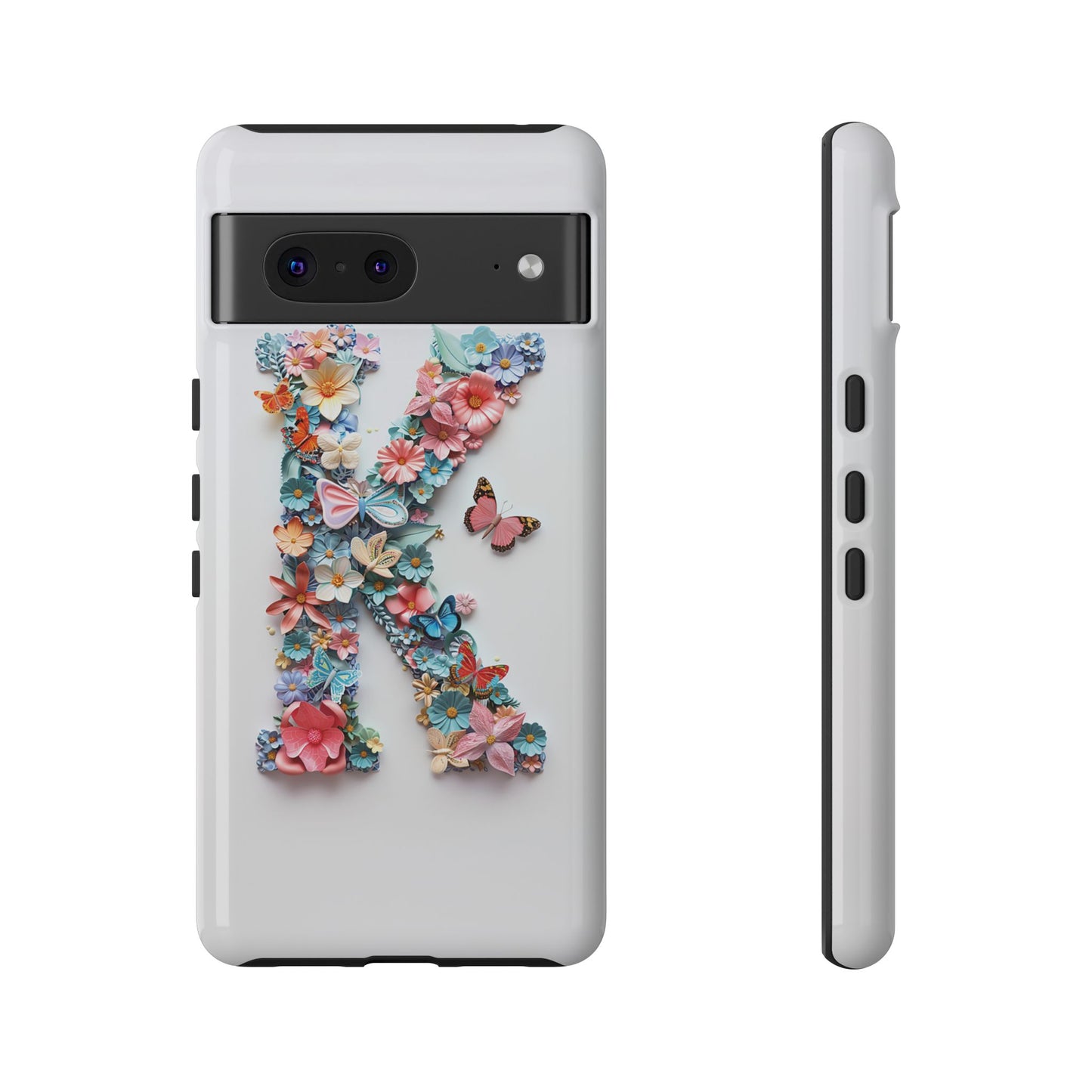 Floral Letter K Phone Case β Personalized Aesthetic Cover for iPhone, Samsung & Google Pixel