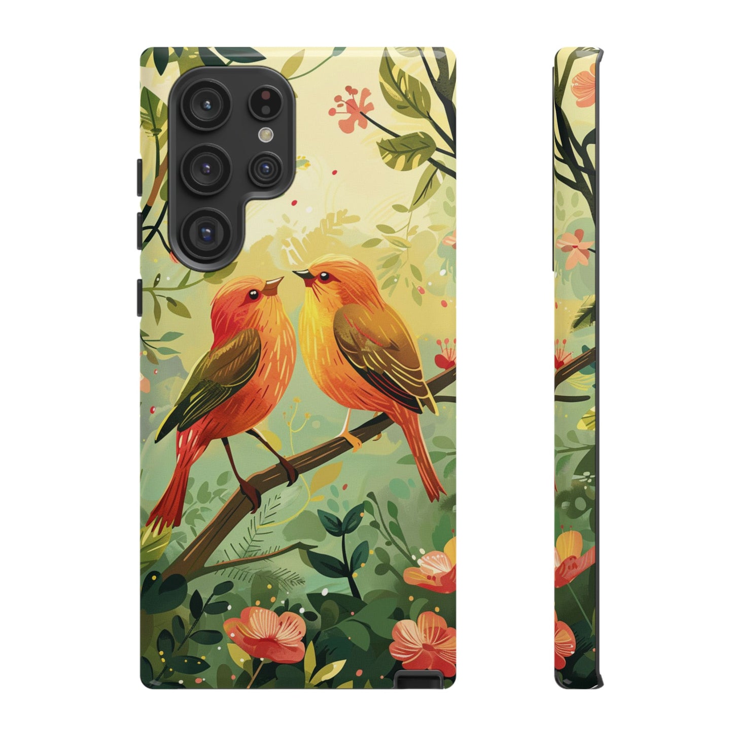 Floral Birds Phone Case β Elegant Nature-Inspired Design for iPhone, Samsung & Google Pixel