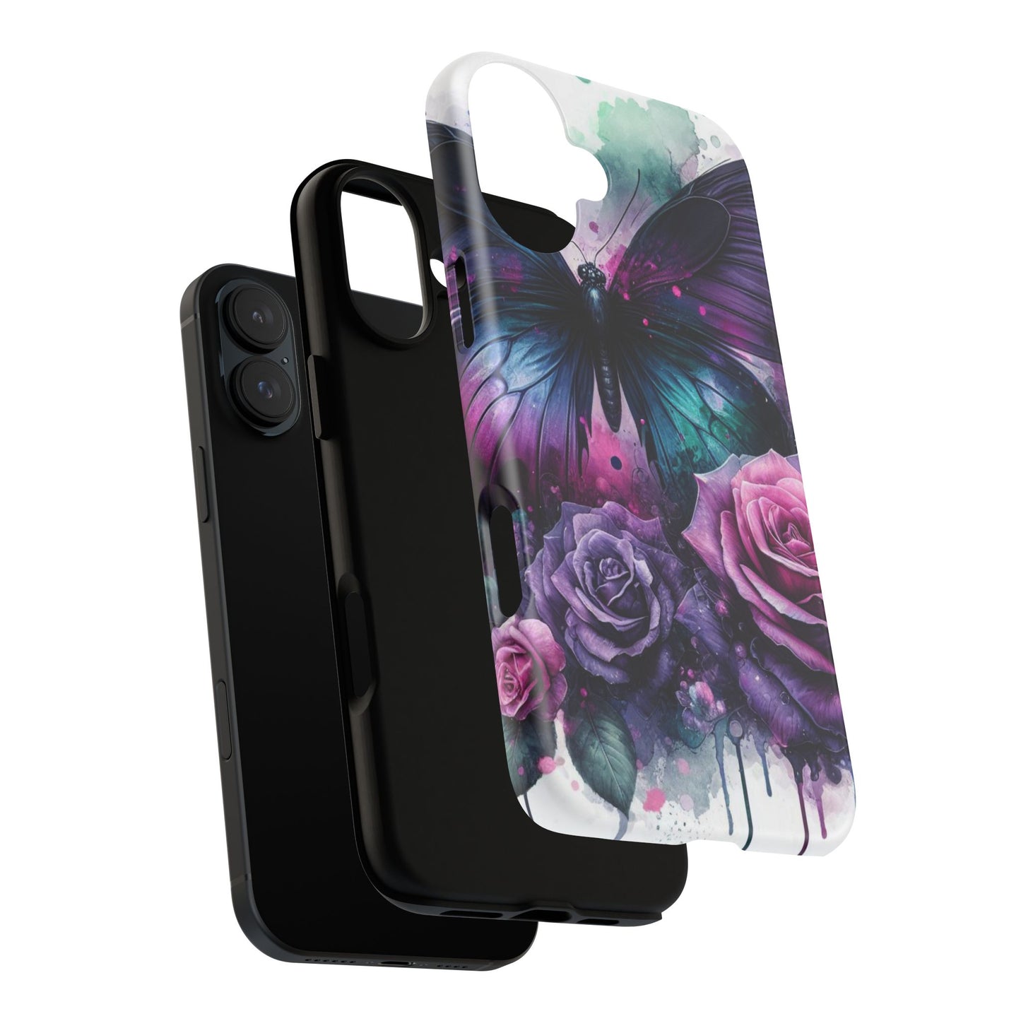 Mystic Bloom – Vibrant Butterfly & Rose Art Mobile Cover