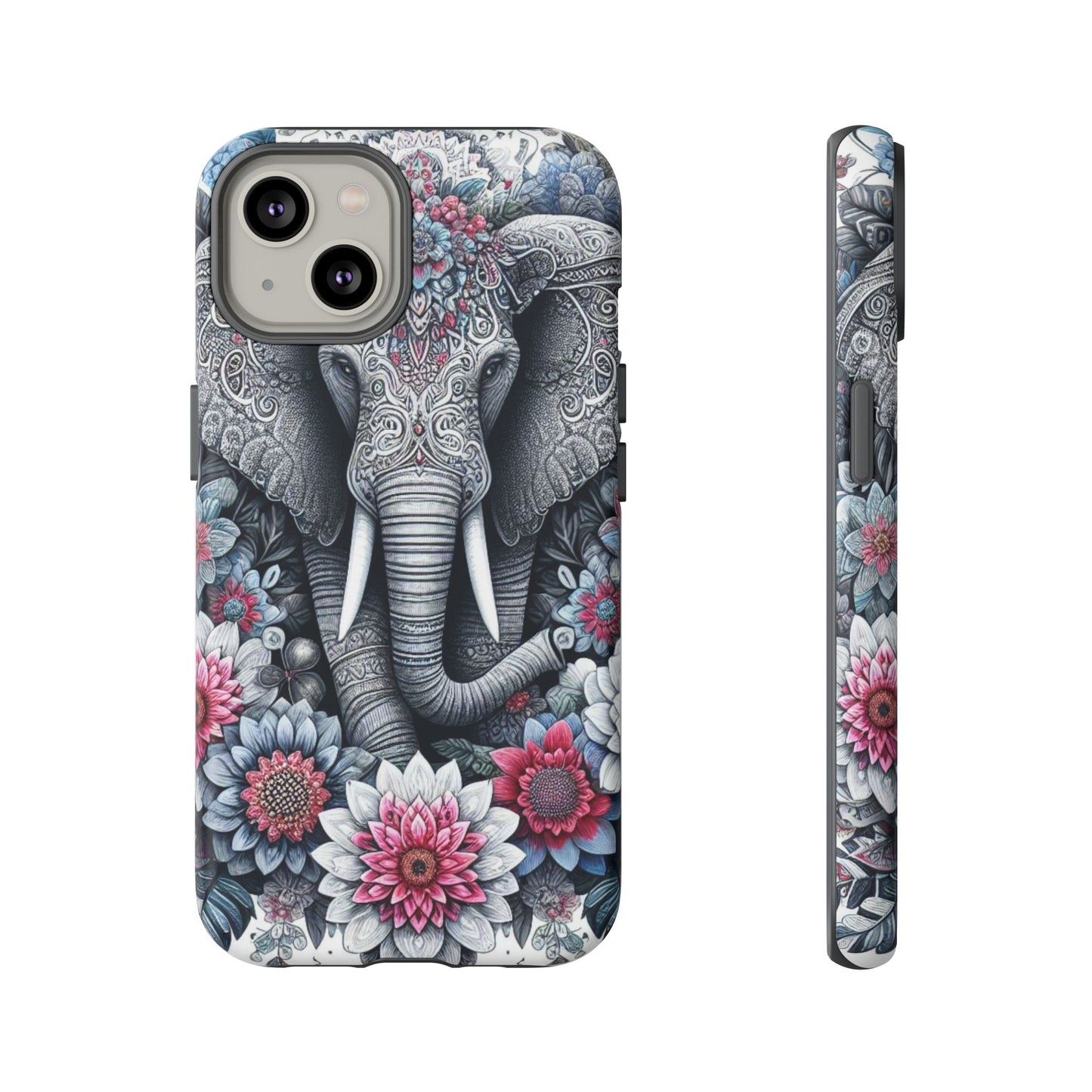 Regal Mandala Elephant Mobile Cover – Ornate Floral Art