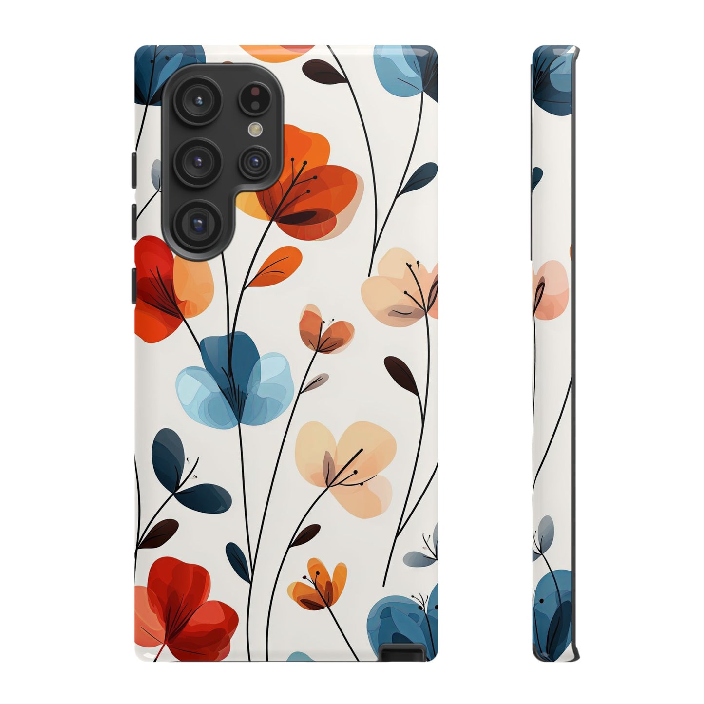 Colorful Floral Phone Case for iPhone, Samsung & Pixel | Bold Modern Botanical Print | Protective Matte Finish