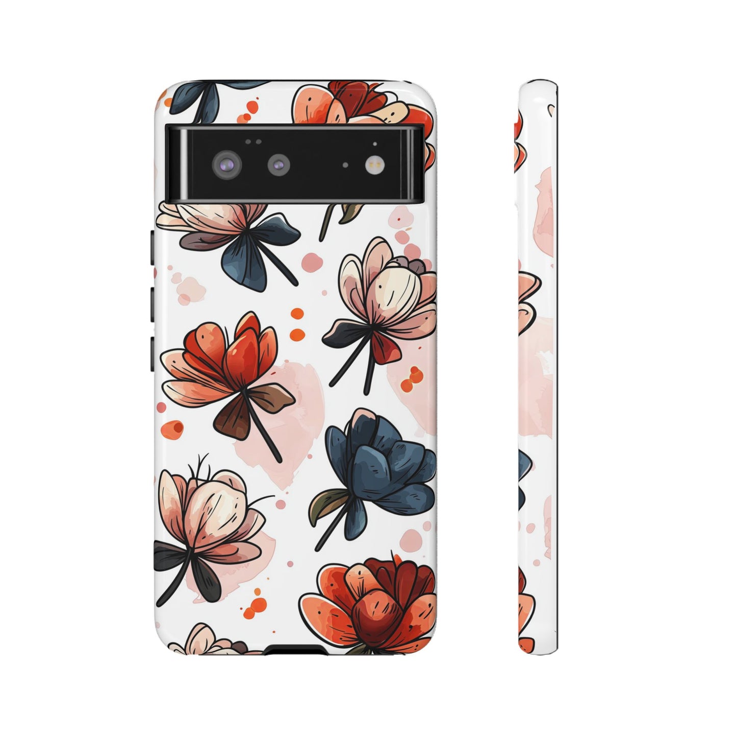 Bold Bloom Watercolor Floral Phone Case for iPhone, Samsung & Google Pixel | Artistic Flower Pattern