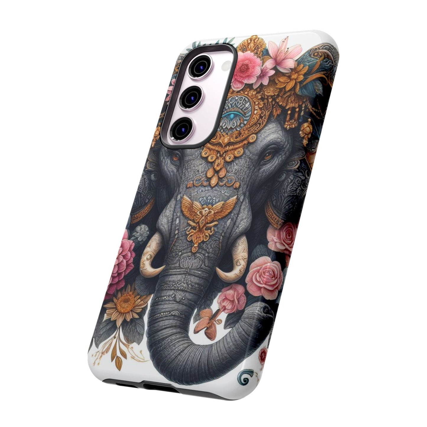 Golden Royal Elephant Mobile Cover – Luxurious Ornate Art
