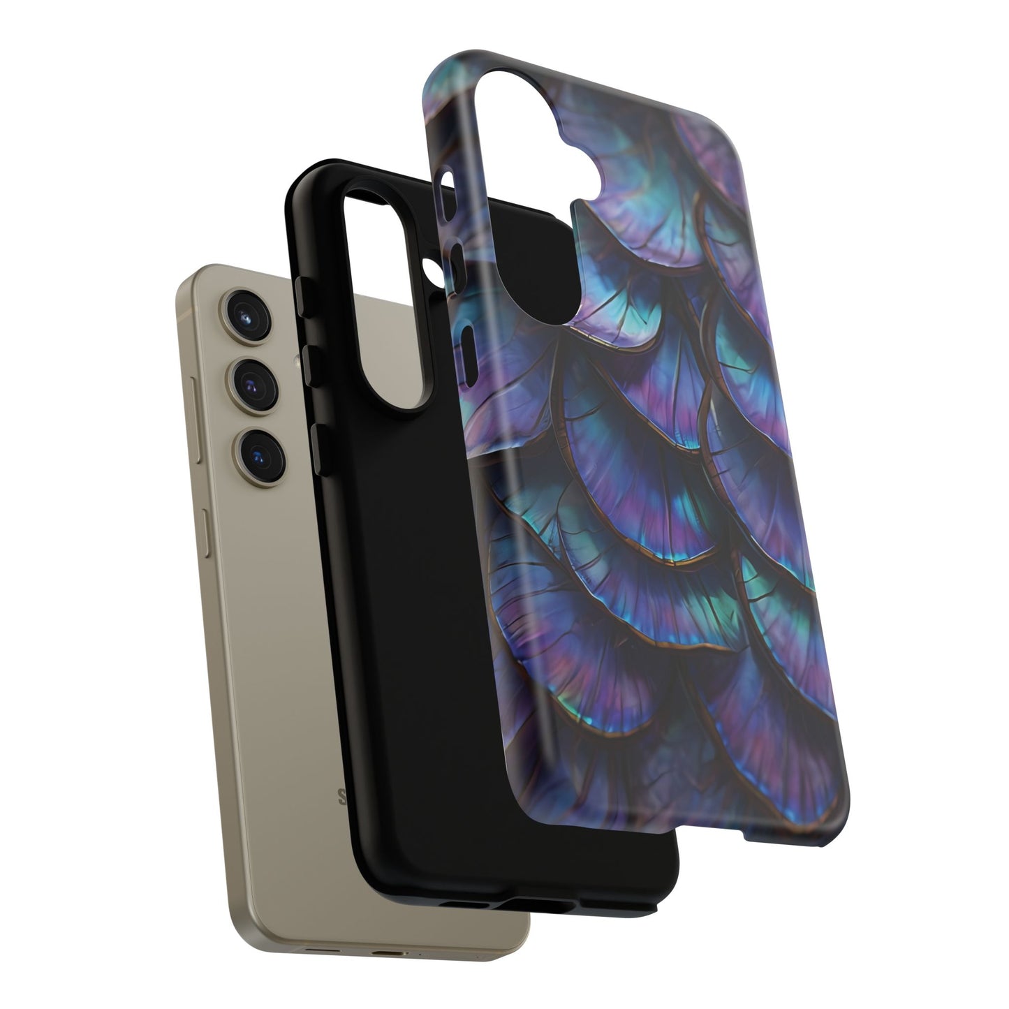 Abstract Macro Shot of Iridescent Butterfly Fish Scales Phone Case Design