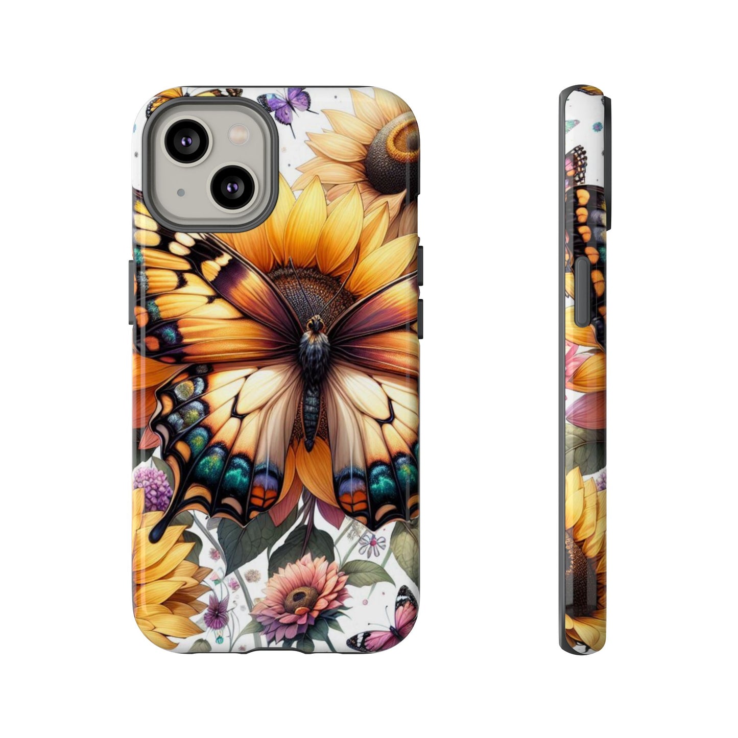 Golden Wings – Sunflower & Butterfly Wonderland Mobile Cover
