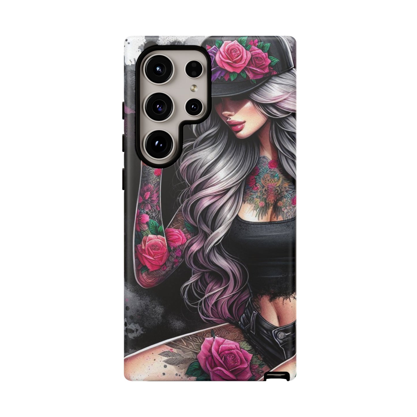 Ink & Roses – Edgy Floral Rebel Mobile Cover