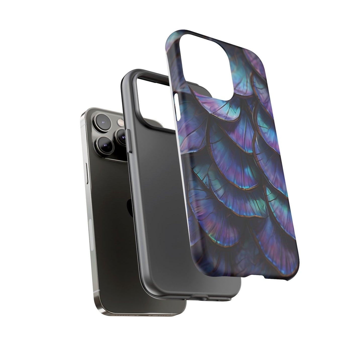 Abstract Macro Shot of Iridescent Butterfly Fish Scales Phone Case Design