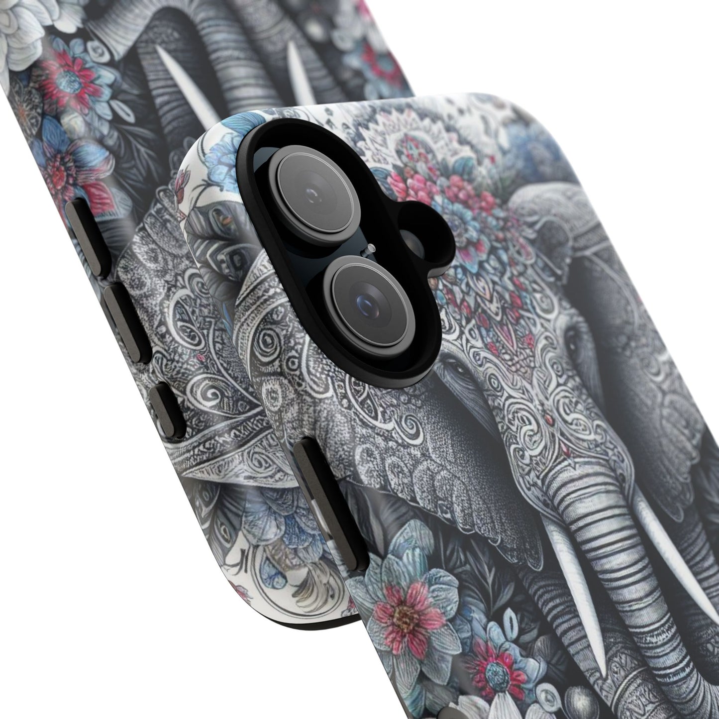 Regal Mandala Elephant Mobile Cover – Ornate Floral Art