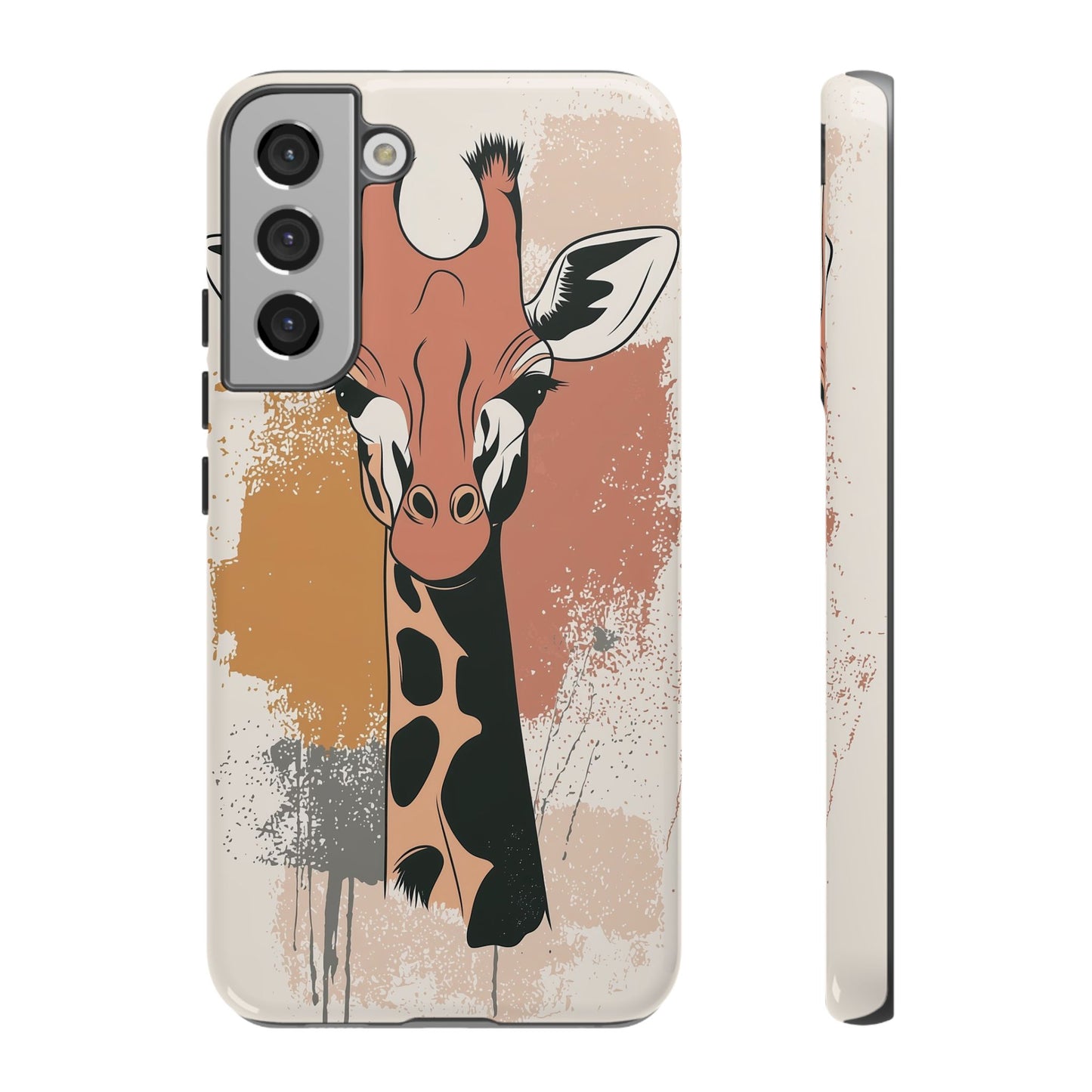 Tall & Graceful: Giraffe Splatter Art Phone Case for iPhone, Samsung & Pixel