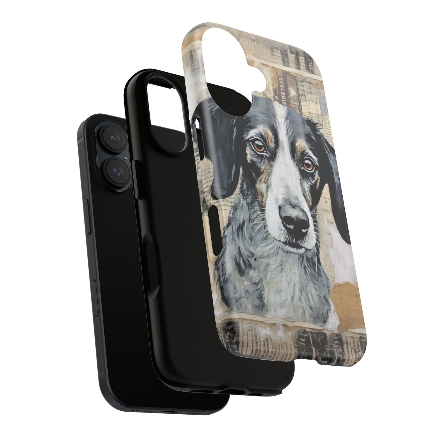 Rustic Dog Portrait – Vintage Collage Style