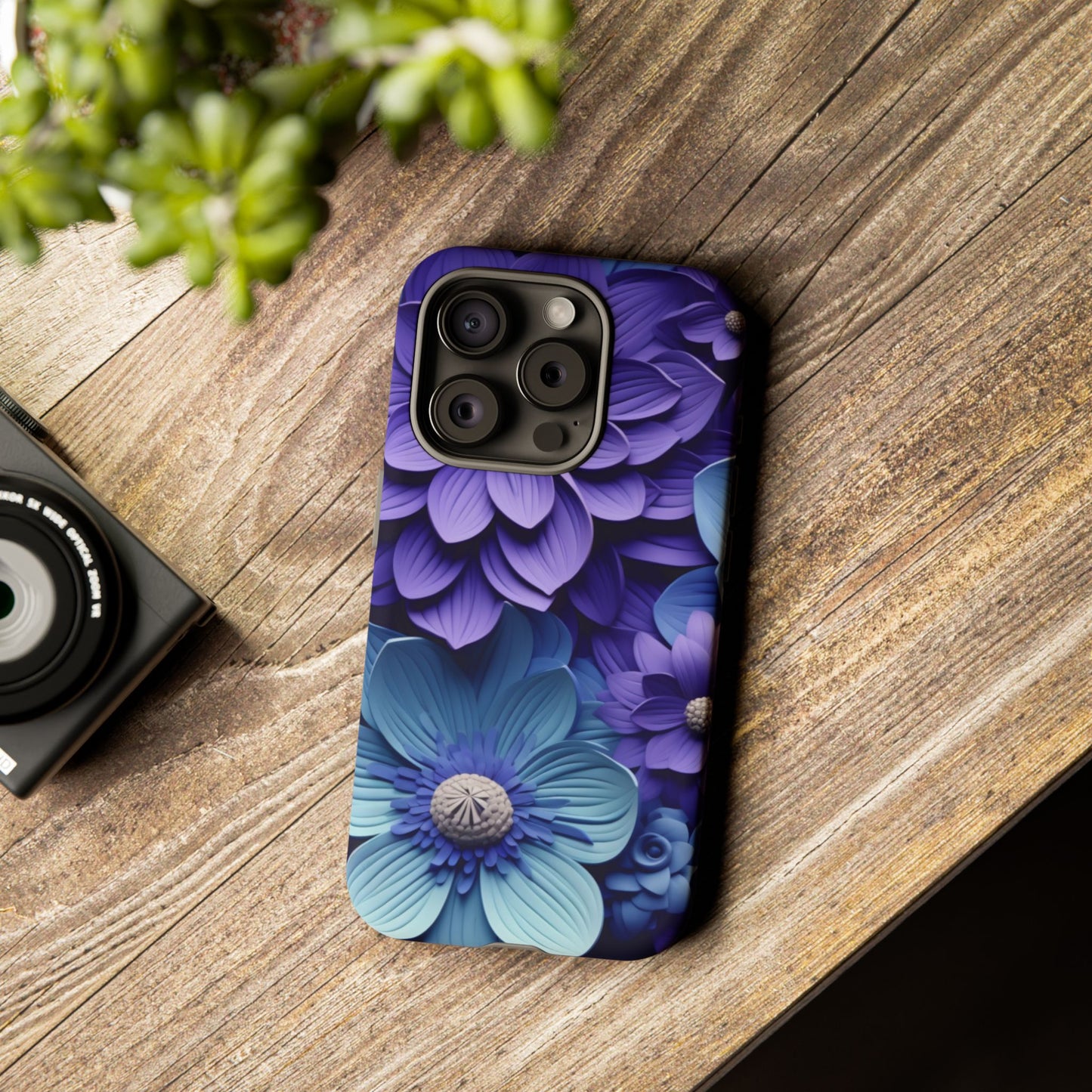 Royal Blue Floral Phone Case – Elegant & Luxurious Design