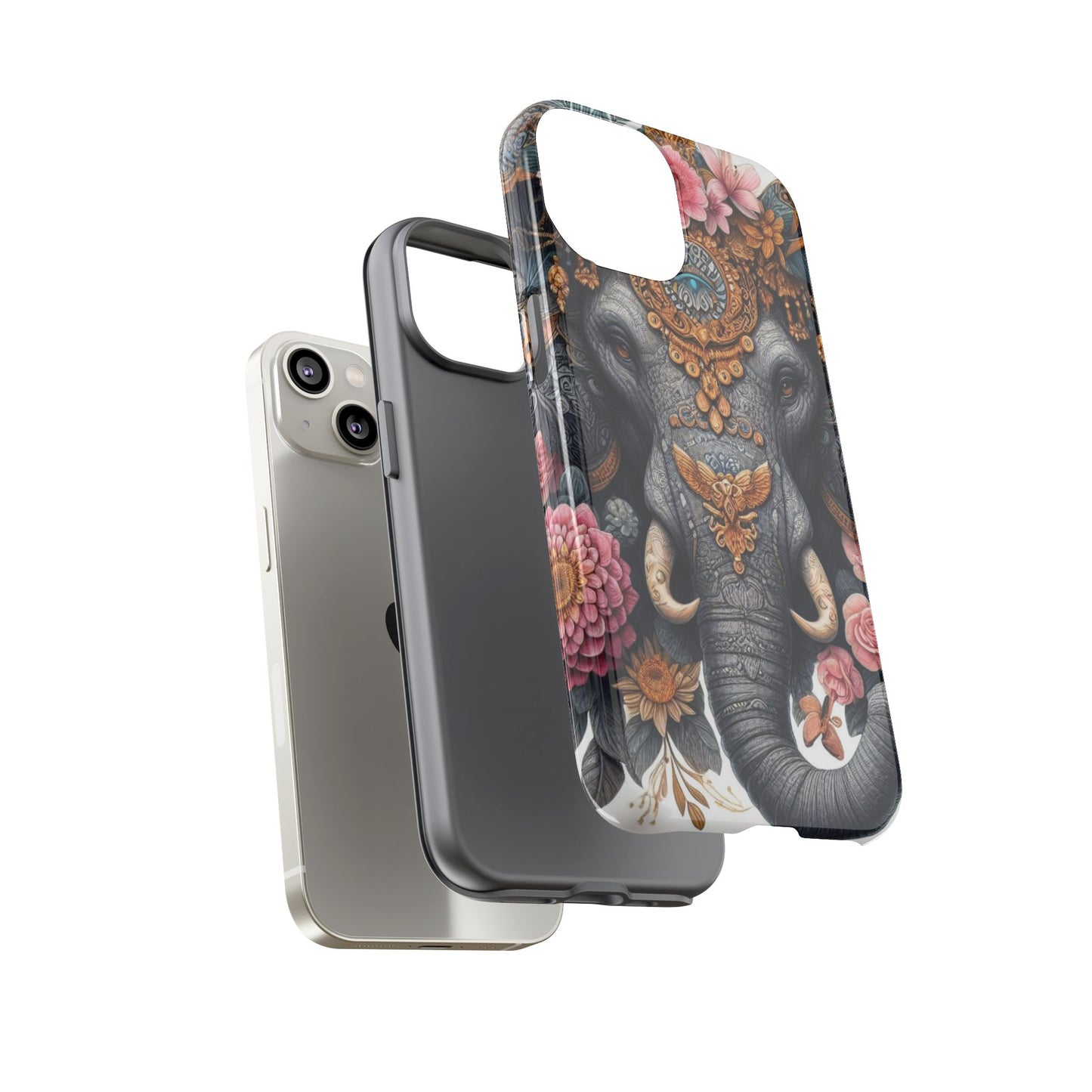 Golden Royal Elephant Mobile Cover – Luxurious Ornate Art