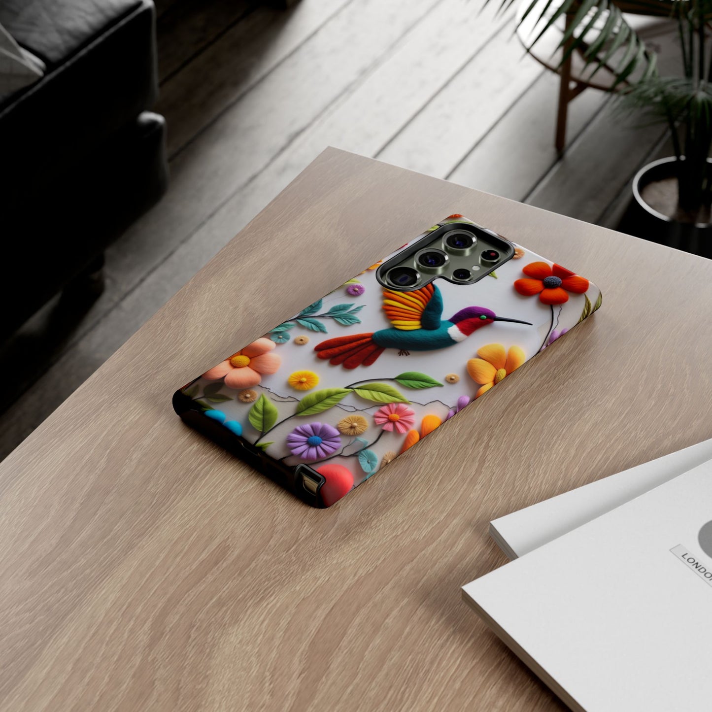 Embroidered Hummingbird with Floral Design | Nature's Elegant Stitch | iPhone 16 Pro
