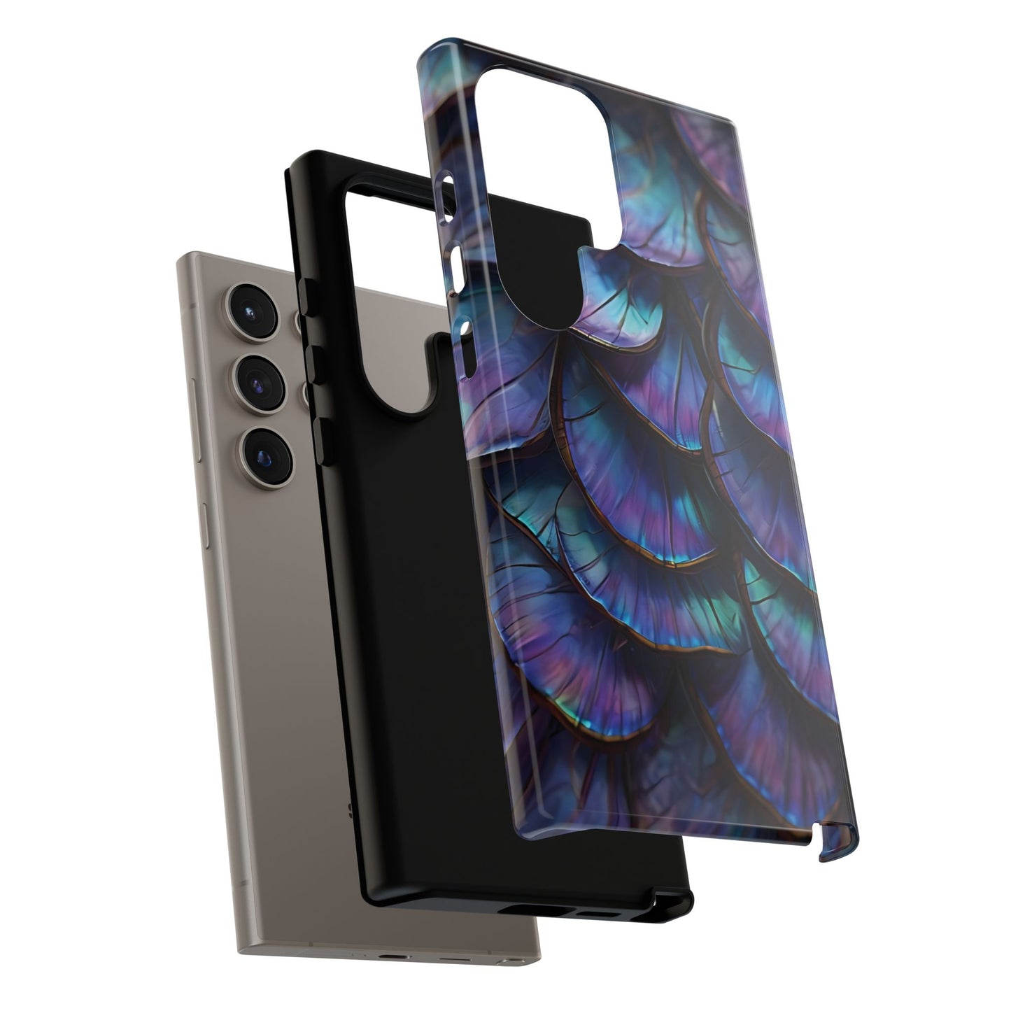 Abstract Macro Shot of Iridescent Butterfly Fish Scales Phone Case Design