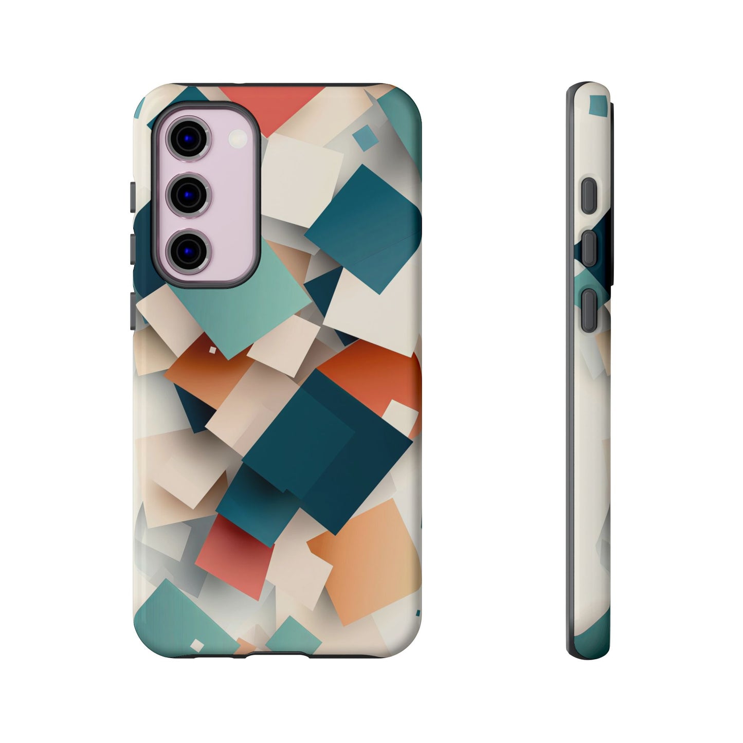 Geometric Cascade – Modern Abstract Blocks Phone Case – iPhone, Google Pixel, Samsung