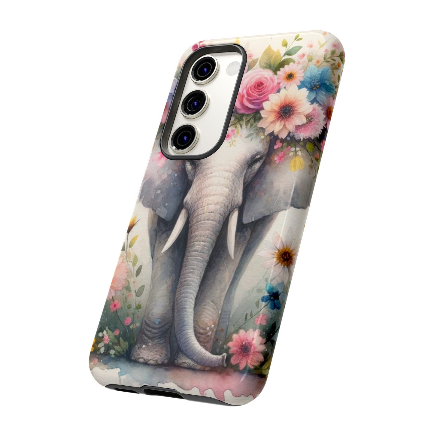 Watercolor Floral Elephant Mobile Cover – Dreamy Artistic Design